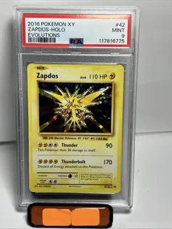 2016 Pokemon XY Evolutions #42 Zapdos Holo PSA 9 MINT - Image 1