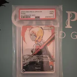 Bandai 2023 One Piece OP03 Nami #040 Alternate Art Foil Leader PSA 9 CCG - Image 1