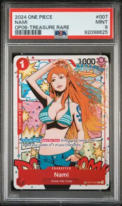 Nami One Piece 2024 OP06 Wings/Captain Treasure Rare English TR ST01-007 PSA 9 - Image 1