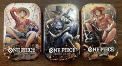 One Piece CCG Tin Set Vol 2 EMPTY TIN ONLY Set Of 3 Luffy, Ace, & Sabo - Image 1