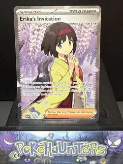 Pokemon Card Erika's Invitation 196/165 Scarlet 151 Rare Full Art Trainer NM - Image 1