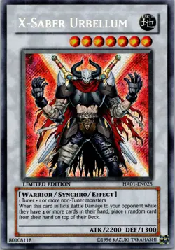 Yugioh X-Saber Urbellum HA01-EN025 Limited Edition Secret Rare NM - Image 1