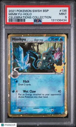 2021 Pokemon Sword & Shield Celebrations Promo Mimikyu SWSH136 PSA 9 - Image 1