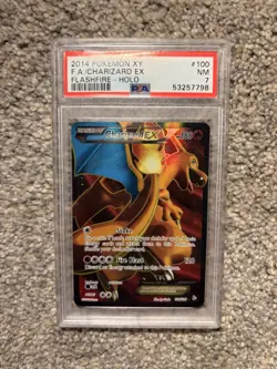 Pokemon XY Flashfire Mega Charizard EX 2014 PSA 7 #100 - Image 1