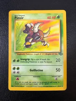 Pokemon WOTC 1999 Jungle Base Set Pinsir Rare Vintage Pokemon Card NM - Image 1