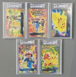 Pokemon Vintage Pikachu Graded Spanish Post Cards Lot of 5 all CG 10 Pristine - Image 1