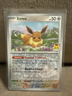 Eevee - (Pokemon Day 2025) (Reverse Cosmos Holo) 074/131 RAW NM M RARE PIKACHU - Image 1