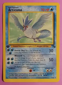 Pokemon TCG Articuno 17/62 Fossil 1st Edition Regular Rare Moderately Played - Image 1
