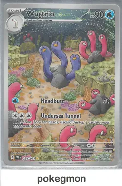 Pokemon Scarlet & Violet Paldean Fates Wugtrio Illustration Rare 224/091 NM - Image 1