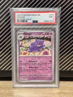 2023 POKEMON MEW EN-151 REVERSE HOLO #094 GENGAR PSA 9 - Image 1