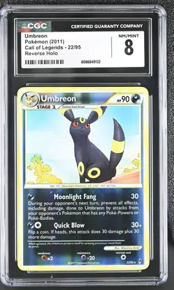 CGC 8 Umbreon 2011 Call of Legends 22/95 Reverse Holo Pokemon Card - Image 1