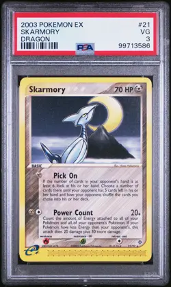 Skarmory Dragon Pokemon Ex Dragon 21 NM PSA 3 - Image 1