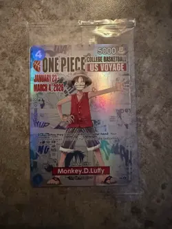 One Piece Monkey D. Luffy College Basketball US Voyage Card - Gonzaga w/ Poster - Image 1