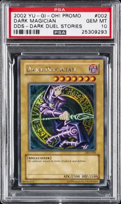 2002 YU-GI-OH! PROMO DDS-DARK DUEL STORIES #002 DARK MAGICIAN PSA 10 - Image 1