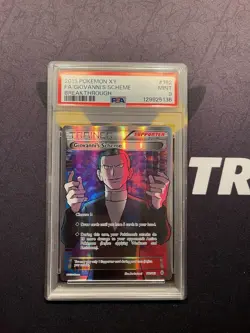 Pokemon 2015 XY Breakthrough Full Art Trainer GIOVANNI'S SCHEME #162 PSA 9 Mint - Image 1