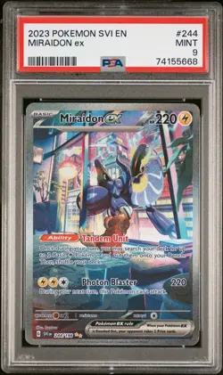Pokemon TCG Miraidon EX Scarlet & Violet Base Set Holo Card 244/198 PSA Mint 9 - Image 1
