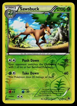Pokemon Card - Sawsbuck Emerging Powers 16/98 Rare Reverse Holo - Image 1