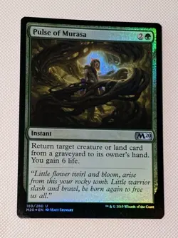MTG *FOIL* M20 Core Set Uncommon PULSE OF MURASA NM - Image 1