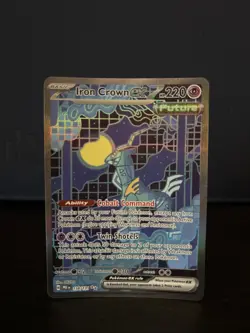 Pokemon TCG Iron Crown EX Prismatic Evolutions Holo Card 158/131 Sir - Image 1