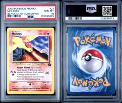 PSA 10 Moltres 21 Black Star Promo Card 2000 Pokemon Promo Aoki Error - Image 1