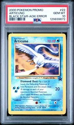 2000 Pokemon Wizards Black Star Promos Articuno Aoki Error #22 PSA 10 Gem Mint - Image 2