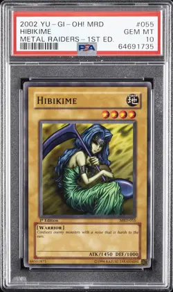 2002 YU-GI-OH! MRD-METAL RAIDERS 1ST ED #055 HIBIKIME PSA 10 - Image 1