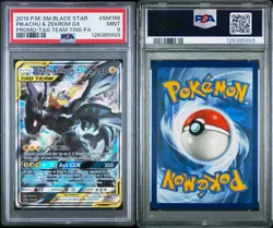 2019 POKEMON SM BLACK STAR PROMO #SM168 FULL ART/PIKACHU & ZEKROM GX PSA 9 - Image 3