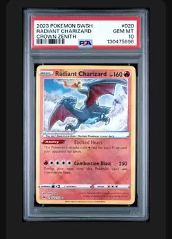 Radiant Charizard 020/159 Crown Zenith Holo Rare Pokemon - PSA 10 NEW CERTIF - Image 1