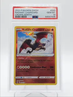 RADIANT CHARIZARD 2023 POKEMON CROWN ZENITH ULTRA RARE 020/159 PSA 10 Q5686 - Image 1