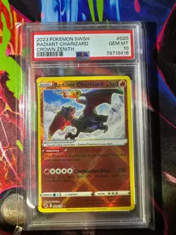 Radiant Charizard 020/159 Crown Zenith Radiant Rare PSA 10 Gem Mint Pokemon TCG - Image 1
