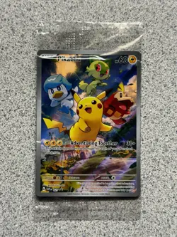 Pokemon TCG Pikachu #027 Promo Holo Black Star Paldea Evolved Full Art Sealed - Image 1