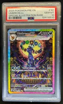 2025 Pokemon SV Prismatic Evolutions PRE EN Umbreon ex #161/131 PSA 10 - Image 1