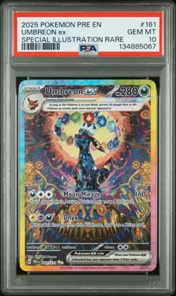 2025 POKEMON PRE EN-PRISMATIC EVOLUTIONS #161 UMBREON EX PSA 10 - Image 1
