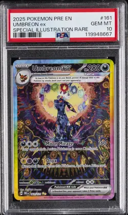2025 POKEMON PRE EN-PRISMATIC EVOLUTIONS #161 UMBREON EX PSA 10 - Image 1