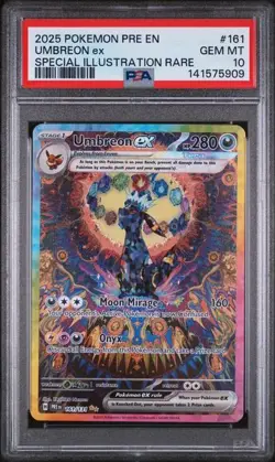 2025 POKEMON PRE EN-PRISMATIC EVOLUTIONS #161 UMBREON ex PSA 10 (QR909 - Image 1
