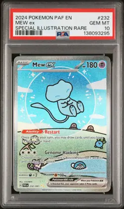 2024 POKEMON PAF EN-PALDEAN FATES SPECIAL ILLUSTRATION RARE #232 MEW EX PSA 10 - Image 1