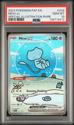 2024 POKEMON PAF EN-PALDEAN FATES SPECIAL ILLUSTRATION RARE #232 MEW EX PSA 10 - Image 1