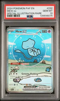 2024 POKEMON PAF EN-PALDEAN FATES SPECIAL ILLUSTRATION RARE #232 MEW EX PSA 10 - Image 1