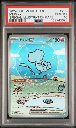 2024 POKEMON PAF EN-PALDEAN FATES SPECIAL ILLUSTRATION RARE #232 MEW EX PSA 10 - Image 1