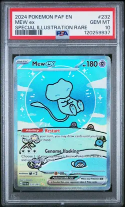 2024 POKEMON PAF EN-PALDEAN FATES SPECIAL ILLUSTRATION RARE #232 MEW EX PSA 10 - Image 1