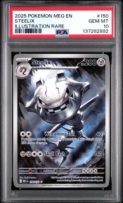 2025 POKEMON MEG EN-MEGA EVOLUTION ILLUSTRATION RARE #150 STEELIX PSA 10 - Image 1
