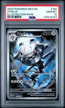 2025 POKEMON MEG EN-MEGA EVOLUTION ILLUSTRATION RARE #150 STEELIX PSA 10 - Image 1