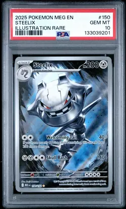 2025 POKEMON MEG EN-MEGA EVOLUTION ILLUSTRATION RARE #150 STEELIX PSA 10 - Image 1