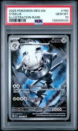 2025 POKEMON MEG EN-MEGA EVOLUTION ILLUSTRATION RARE #150 STEELIX PSA 10 - Image 1