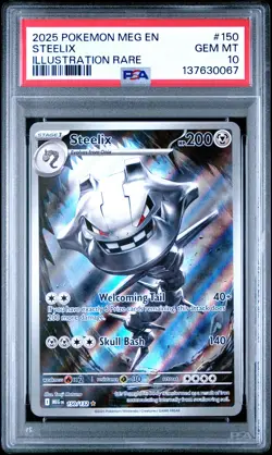 2025 POKEMON MEG EN-MEGA EVOLUTION ILLUSTRATION RARE #150 STEELIX PSA 10 - Image 1