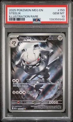 2025 POKEMON MEG EN-MEGA EVOLUTION ILLUSTRATION RARE #150 STEELIX PSA 10 - Image 1