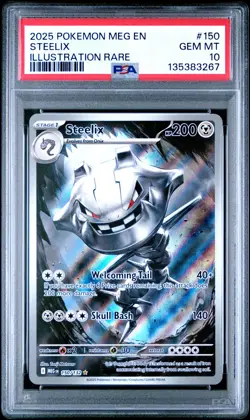 2025 POKEMON MEG EN-MEGA EVOLUTION ILLUSTRATION RARE #150 STEELIX PSA 10 - Image 1