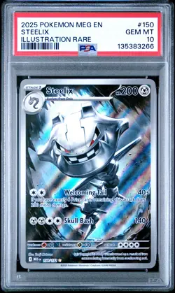 2025 POKEMON MEG EN-MEGA EVOLUTION ILLUSTRATION RARE #150 STEELIX PSA 10 - Image 1