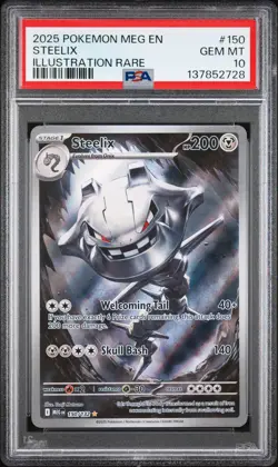 2025 POKEMON MEG EN-MEGA EVOLUTION ILLUSTRATION RARE #150 STEELIX PSA 10 - Image 1