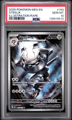 2025 POKEMON MEG EN-MEGA EVOLUTION ILLUSTRATION RARE #150 STEELIX PSA 10 - Image 1
